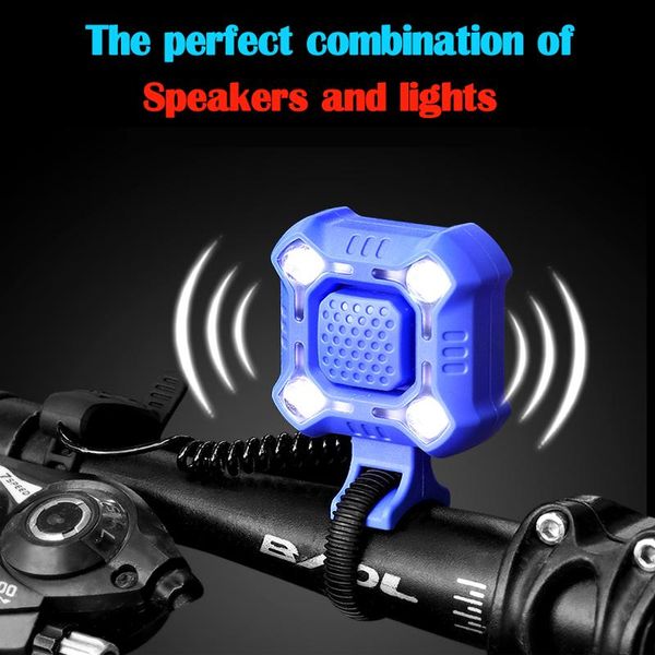 

bike horns bicycle bell speaker lights mountain road headlights waterproof horn bells usb charging 140db accessories