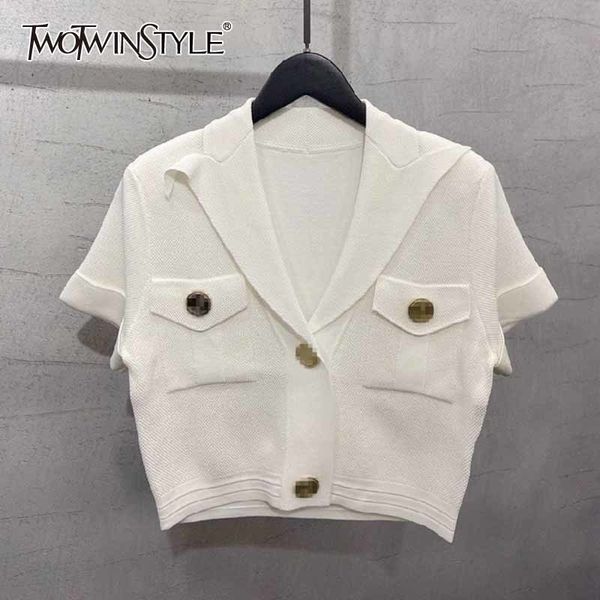 

casual solid shirt for women lapel short sleeve patchwork pockets slim blouses female summer fashion clothing style 210524, White