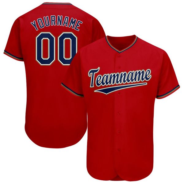 

custom red navy-old gold baseball jersey, Blue;black