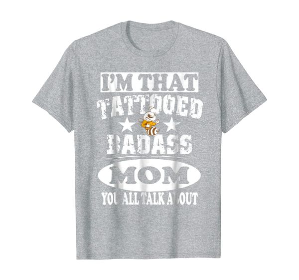 

i'm that tattooed badass mom t-shirt mother gift, White;black