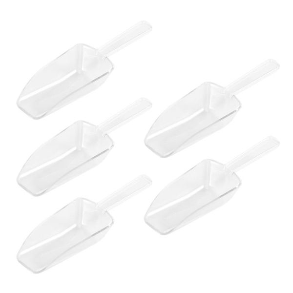

5pcs mini clear ice scoop scoopers for weddings candy dessert buffet cream protein powder spoons