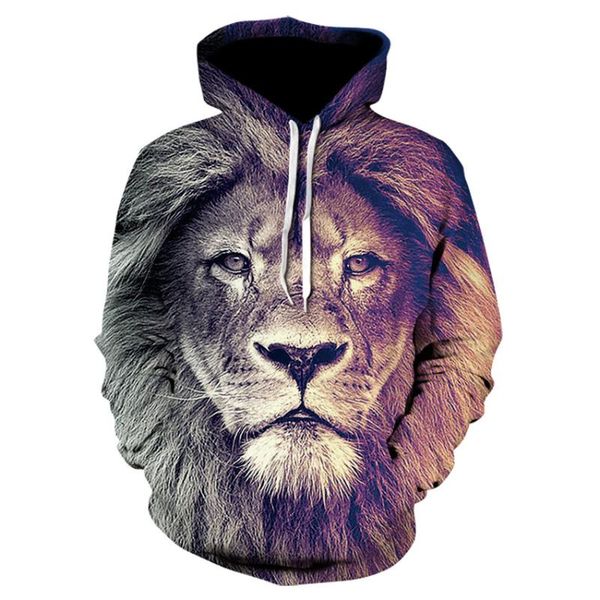 

men's 3d lion's head hoodie with a animal-character print for fall, and 2021 brand stylish tracksuit st hoodies & sweatshirts, Black