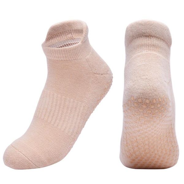 Silicone Pontos Terry Towel Bottom Yoga Meias Não Deslize Massagem Ankle Sox Mulheres Pilates Fitness Ginásio Durável Dance Grip Exercício Dança Sock Sock