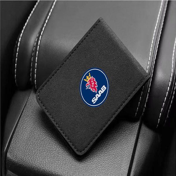 

card holders car turns over fur driving license this for saab 93 95 9-2x 9-7 9000 9-3 9-4x 900 9-x 9-5 accessories, Brown;gray