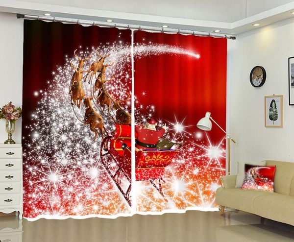 

curtain & drapes babson red sleigh diy po christmas shading personalized 3d digital printing