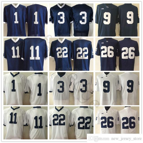 

ncaa penn state nittany lions college football wear #11 micah parsons 1 joe paterno 6 robinson 3 stevens 22 akeel lynch 26 saquon barkley je, Black