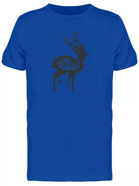 

animals world deer silhouette tee men's -image by shutterstock, White;black