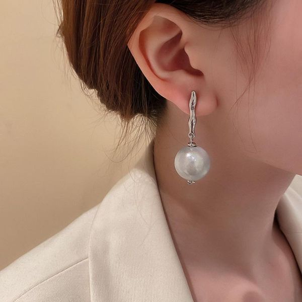 

pearly pearl earrings long net red temperament design women stud, Golden;silver
