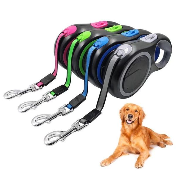 

retractable traction rope pet cat dog collars leash leads automatic extending strong nylon chain supplies & leashes
