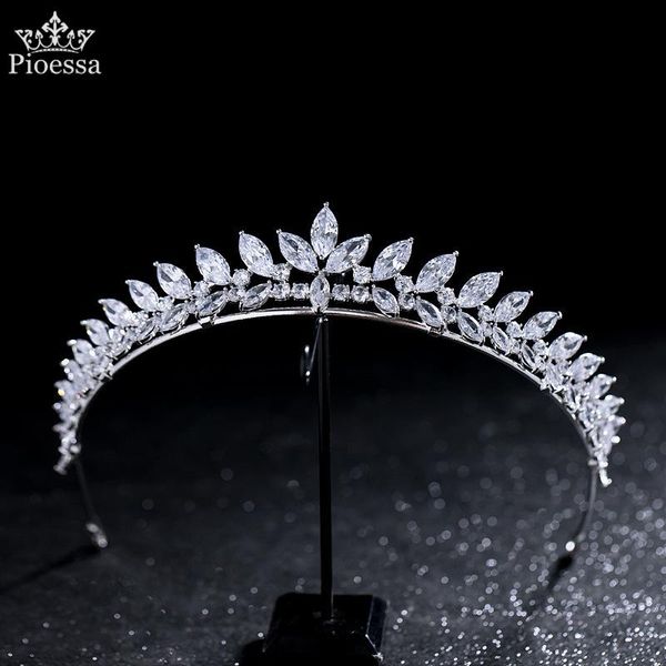 Fermagli per capelli Barrettes Coreano Semplice Fascia per capelli Cristalli lussuosi Matrimonio Zircone Tiara Nuziale Gioielli da sposa Accessori sposa De Boda