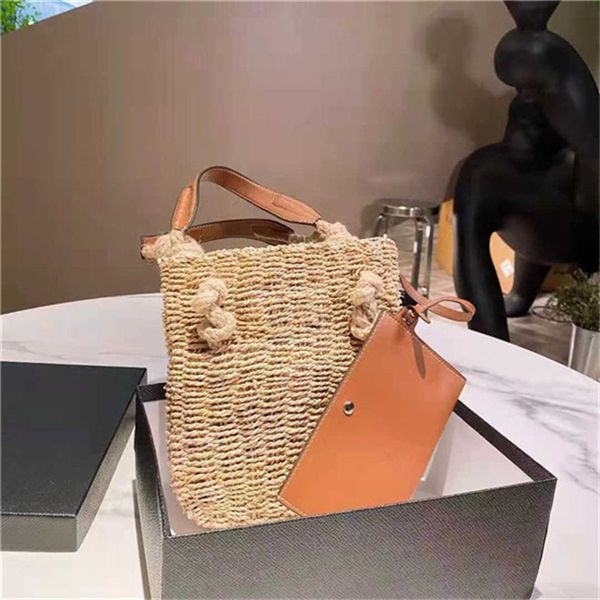 

classic shopping bag high-quality straw woven bags designers womens handbags purses 2021 leather weaving perfect match simple art