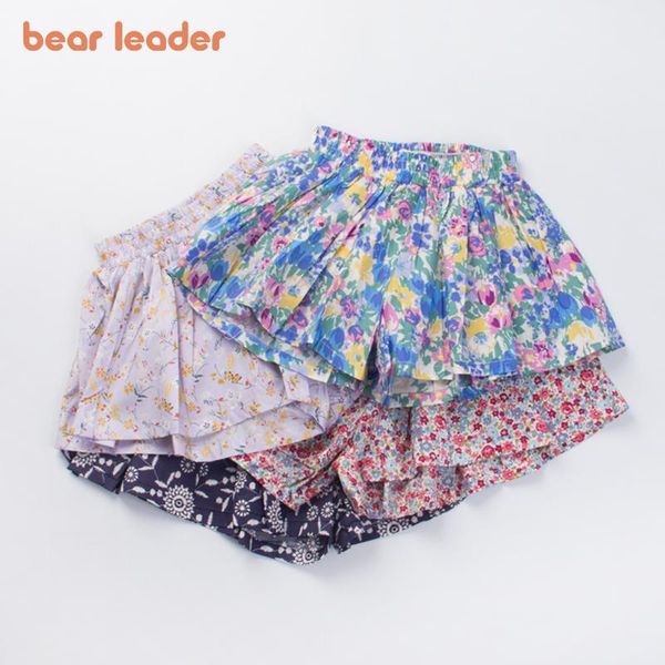 

shorts bear leader summer korean fashion style 2021 toddler floral pants kids cute princess clothing for 2-7 years, Black