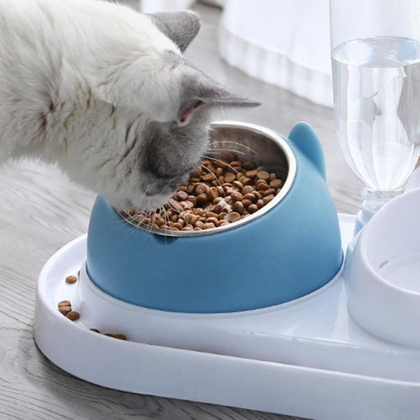 

cat bowls & feeders 200ml stainless steel food bowlnon-slip bowl tilted feed set water feeding