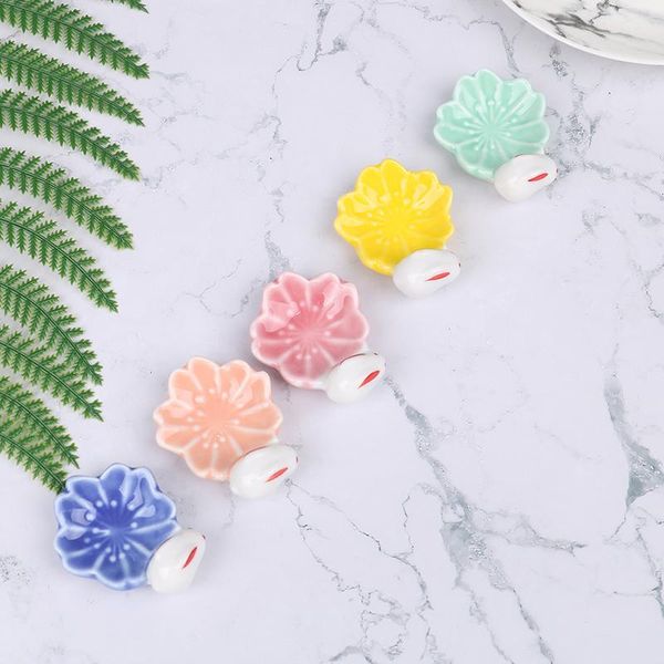 

chopsticks 1pc design ceramic cherry blossom stand multicolor chopstick rack pen holder craft