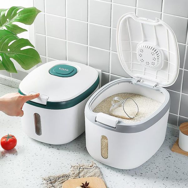 

storage bottles & jars large capacity rice bucket organizer kitchen tools insect prevention dustproof granary household box