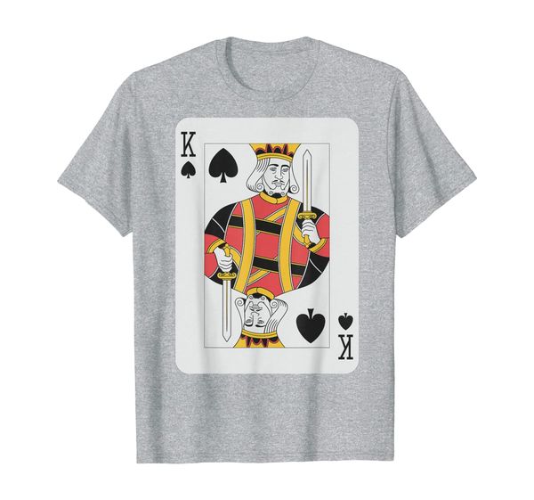 

king of spades t-shirt poker pro luck player winner costume, White;black