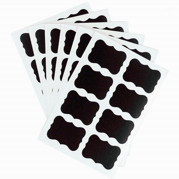 

storage bottles & jars 40 pcs/set 5x3.5cm erasable blackboard sticker craft kitchen organizer labels chalkboard chalk board black