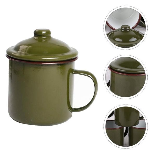 

enamel water mug portable tea cup drinking retro style mugs