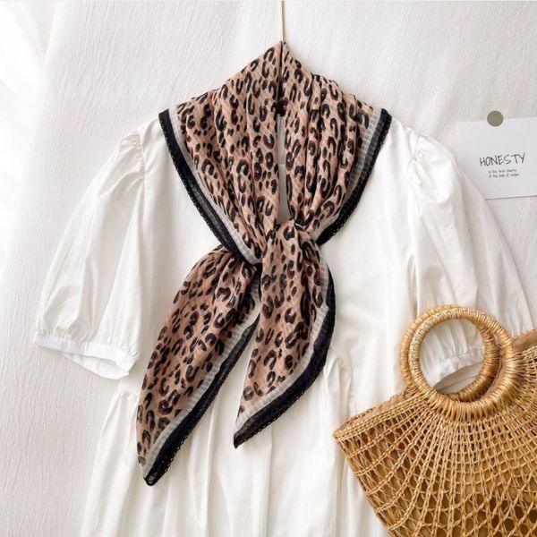 

trend selling silk female style leopard 90cm square and warm cotton linen scarf fashion decorative shawl, Blue;gray