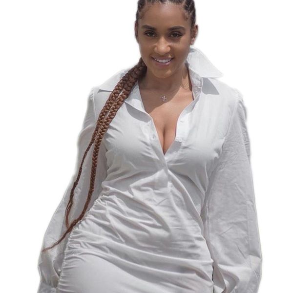 

casual dresses women summer white dress turn down collar long sleeve slim mini club shirt dc1021, Black;gray