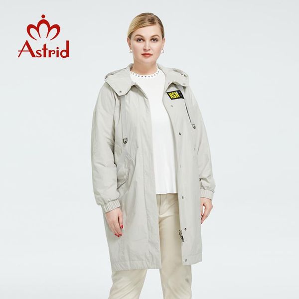 

plus size outerwear & coats astrid 2021 spring autumn women's trench coat women jacket zipper female long windbreaker clothing as-9741, Black