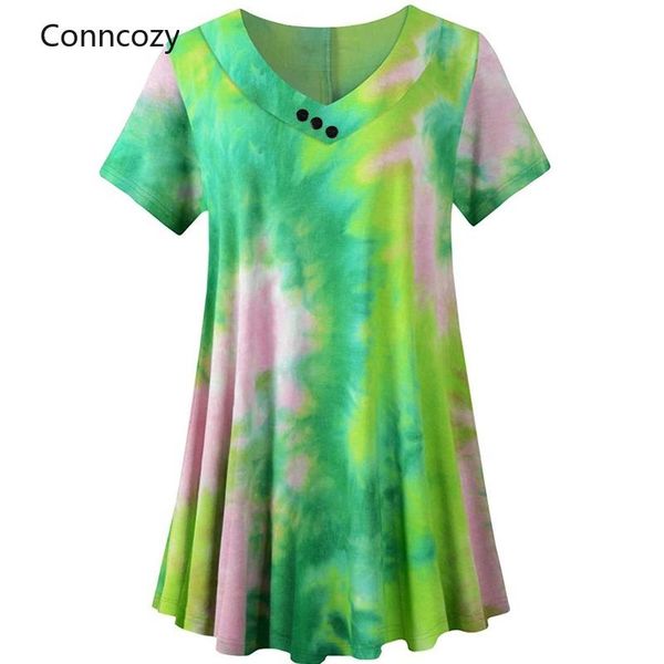 

women's t-shirt flower print women t-shirts summer short sleeve fashion tee loose v-neck buttons high street ladies large size blue, White