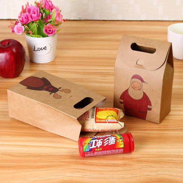 

gift wrap 1pcs retro kraft paper gifts bag christmas holder candy box socks scarf handbag craft tote party decor
