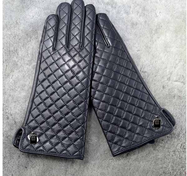 

women winter luxury real leather gloves fashion designer long genuine leathers glove soft warm short sheepskin fleece inside drive locomotiv, Blue;gray