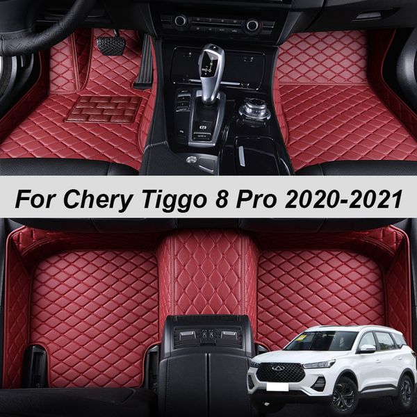 

100% fit custom made leather car floor mats for chery tiggo 8 pro 2021 carpets rugs foot pads accessories