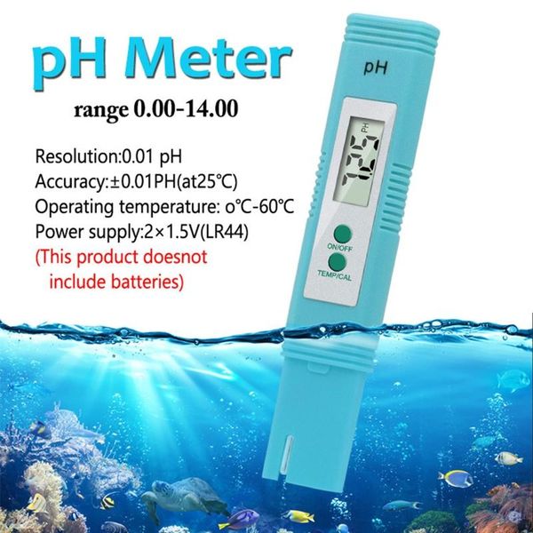 

meters digital 0.0-14.0 ph meter water quality tester 0.01ph accuracy for aquarium fish tank pool automatic calibration with 6 bags