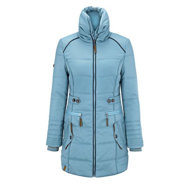 

women's jackets jacket coat fashion long sleeve solid turtleneck parkas thick warm zipper cotton outwear female winter clothing, Black;brown