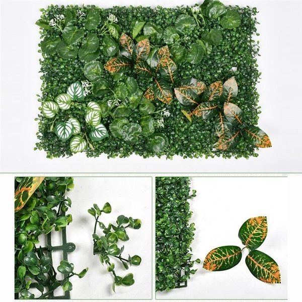 

decorative flowers & wreaths 40*60cm garden backdrop decor artificial plant wall panel plastic lawn greening fence decoration for home indoo