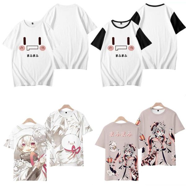 

men's t-shirts japan anime nico niconico mafu mafumafu 3d t shirt women men summer short sleeve funny tshirt graphic tees streetwear, White;black