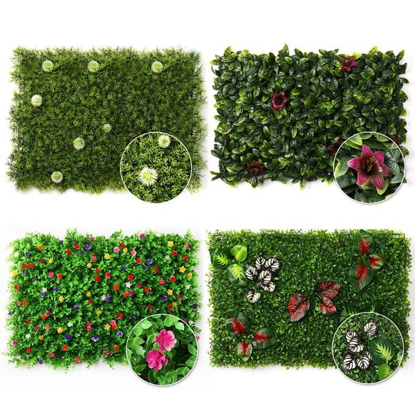 

40x60cm artificial plant plastic lawn green wall garden outdoor indoor home store background false decoration decorative flowers & wreaths