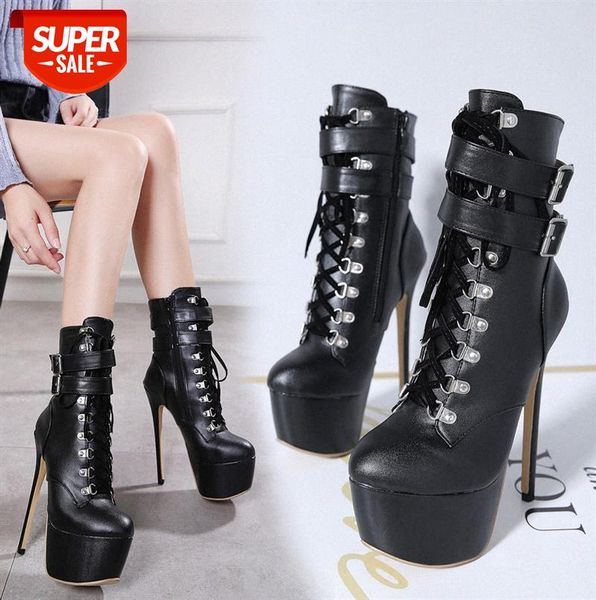 

high heels european street style classic belt buckle 16 cm heel nude boots are available in size 40 #xo5t, Black