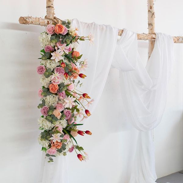 

decorative flowers & wreaths 1m artificial flower row wedding backdrop decor arch party event store opening site layout silk road cited flor