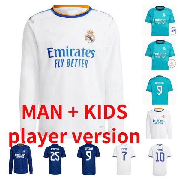 

2021 2022 real madrid soccer jersey 20 21 22 hazard sergio ramos benzema vinicius camiseta football shirt uniforms men + kids kit sets, Black;yellow