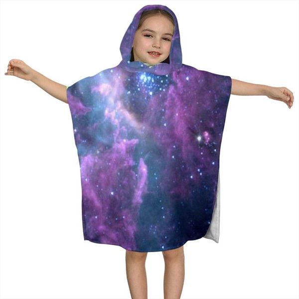 

towel purple galaxy kids hooded bath for children