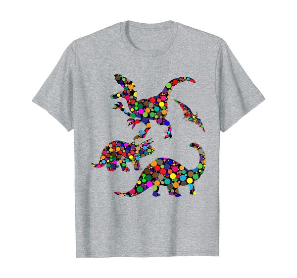 

colourful dinosaur international dot day t-shirt, White;black