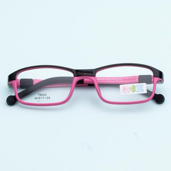 

fashion sunglasses frames children's primary school tr90 square two-color myopia glasses frame boy girl silicone temples, Black