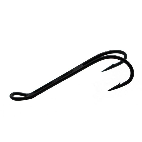 

fishing hooks tigo 20 pcs/lot black color tying hook strong double salmon trout barbed duplex size 4#