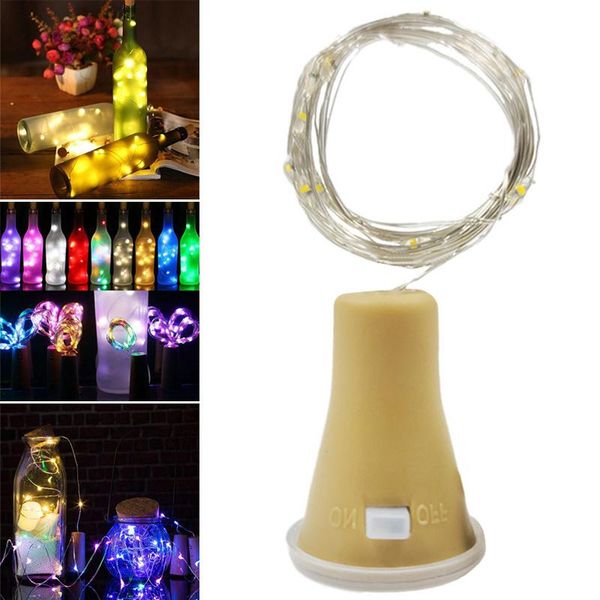 

solar fairy string lights 360 degree glow wine bottle copper cork wire waterproof lamp party decor eco-friendly 10/20 led strings