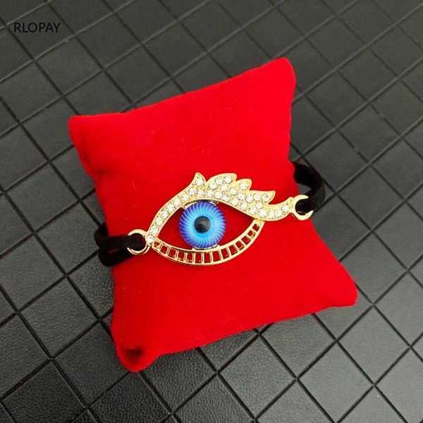 

charm bracelets turkish evil eye bracelet leather chain lucky jewelry for women gold crystal friendship lobster bangles, Golden;silver