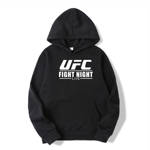 

2021 clothing plush sweater fighting english characters men's hooded pullover, Black