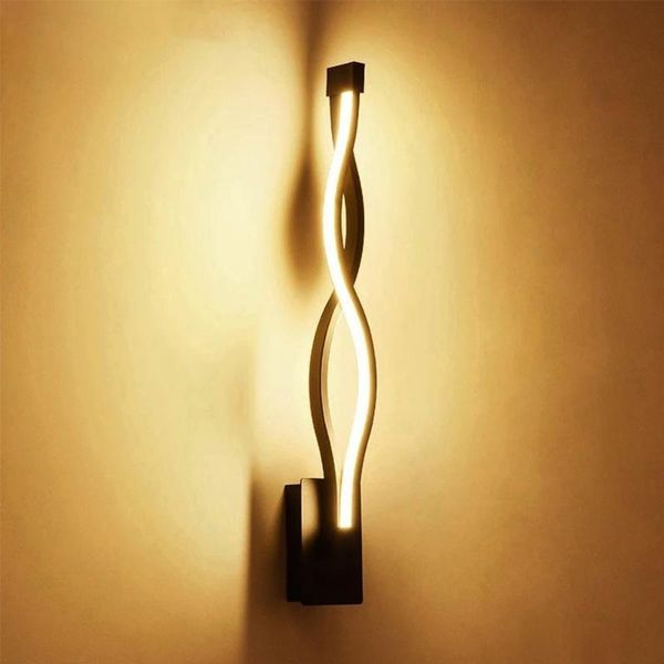 

wall lamp 16w led light aluminum alloy wave design home bedroom hallway staircase mounted bedside energy