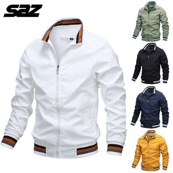 

men's jackets saz mens spring autumn casual thin male windbreakers college bomber black windcheater hommes varsity jacket, Black;brown