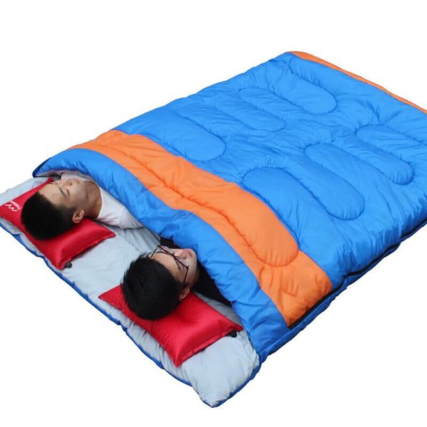 

sleeping bags practical outdoor double camping bag envelope spring and autumn hiking lover couple portable bed filling cotton