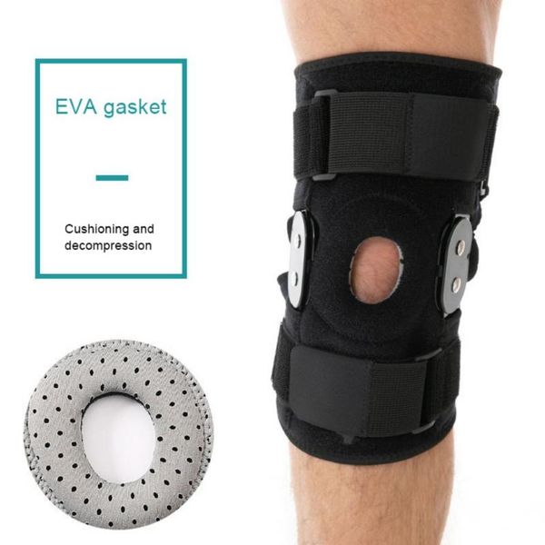 

1pcs knee protector adjustable hinged patella support sleeve stabilizer sports fitness gym running wrap brace elbow & pads, Black;gray