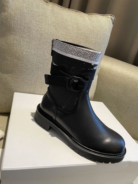 

2022 spring and autumn models flat-bottomed boots women's leather comfortable fashionable all-match fashion short boot martin booties s, Black