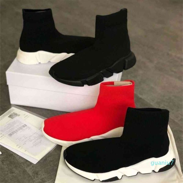 Designer homens treinadores sapatos sapatos gypsophila triplo moda plana peúga tornozelo botas homens mulheres tênis de malha vermelho com caixa eu46 melhor qu yelie